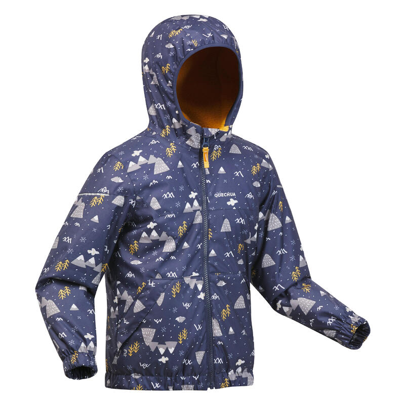 Gyerek kabát téli túrázáshoz SH100 X-Warm, vízhatlan, 2-6 éveseknek, tengerészkék