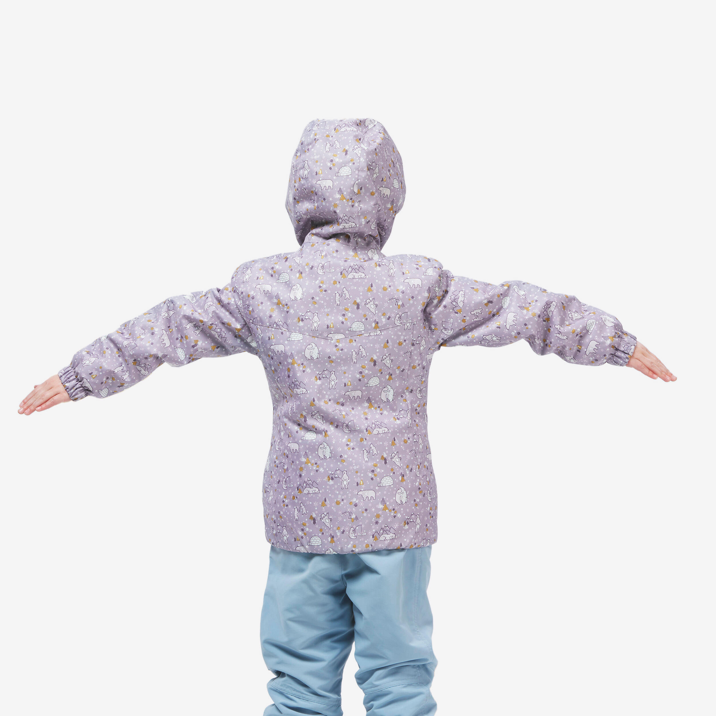 Kids’ waterproof winter jacket, 2-5 years, 100 - Purple