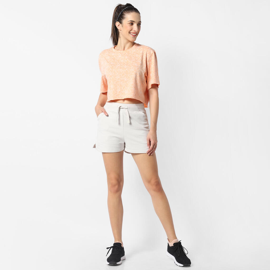 Shorts Damen Baumwolle mit Tasche - 520 mintgrün 