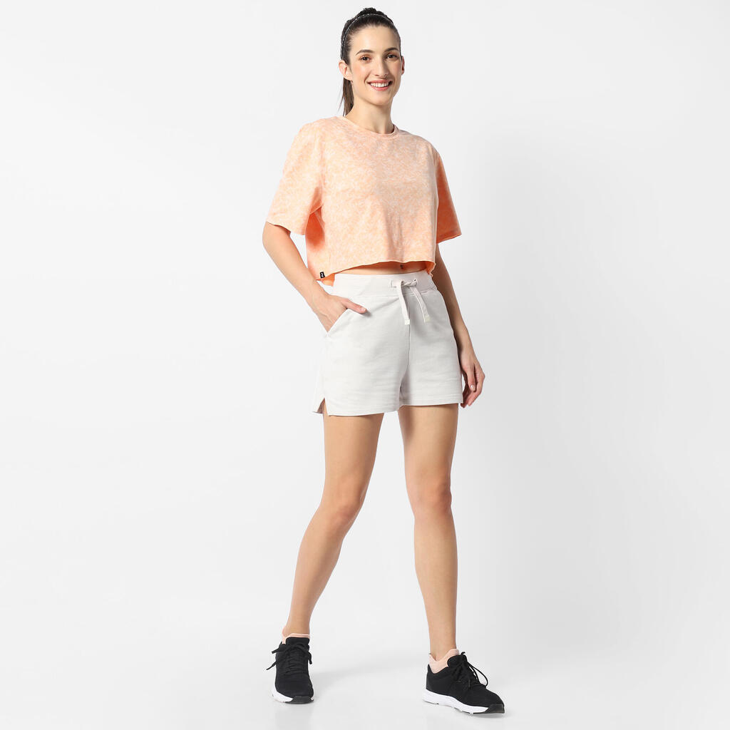 Shorts Damen Baumwolle mit Tasche - 520 mintgrün 