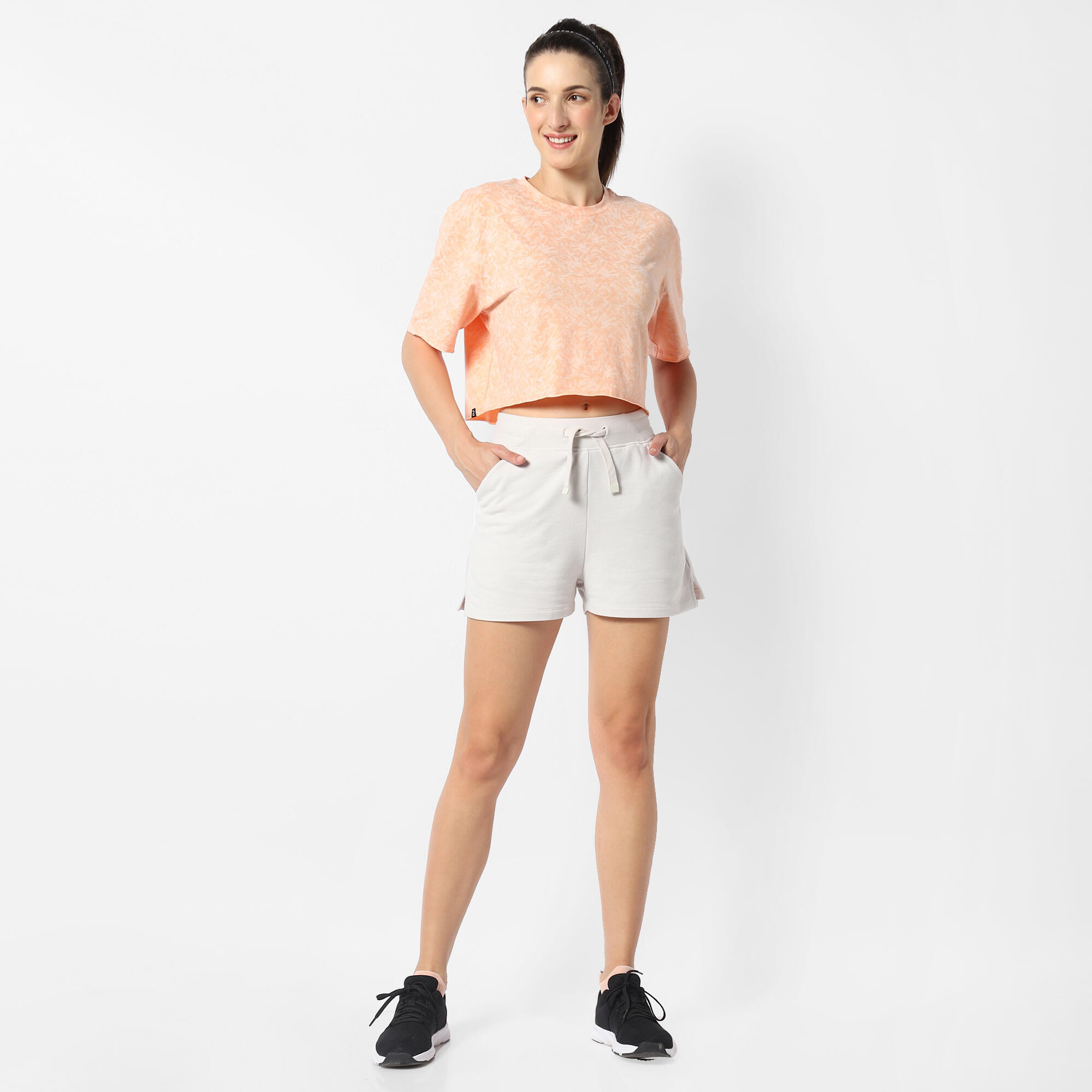 Short Fitness Femme 520 cru Maroc achat en ligne Decathlon