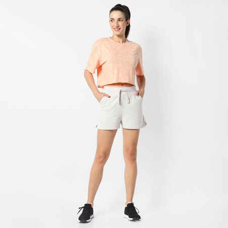 Women's Fitness Shorts 520 - Off-White