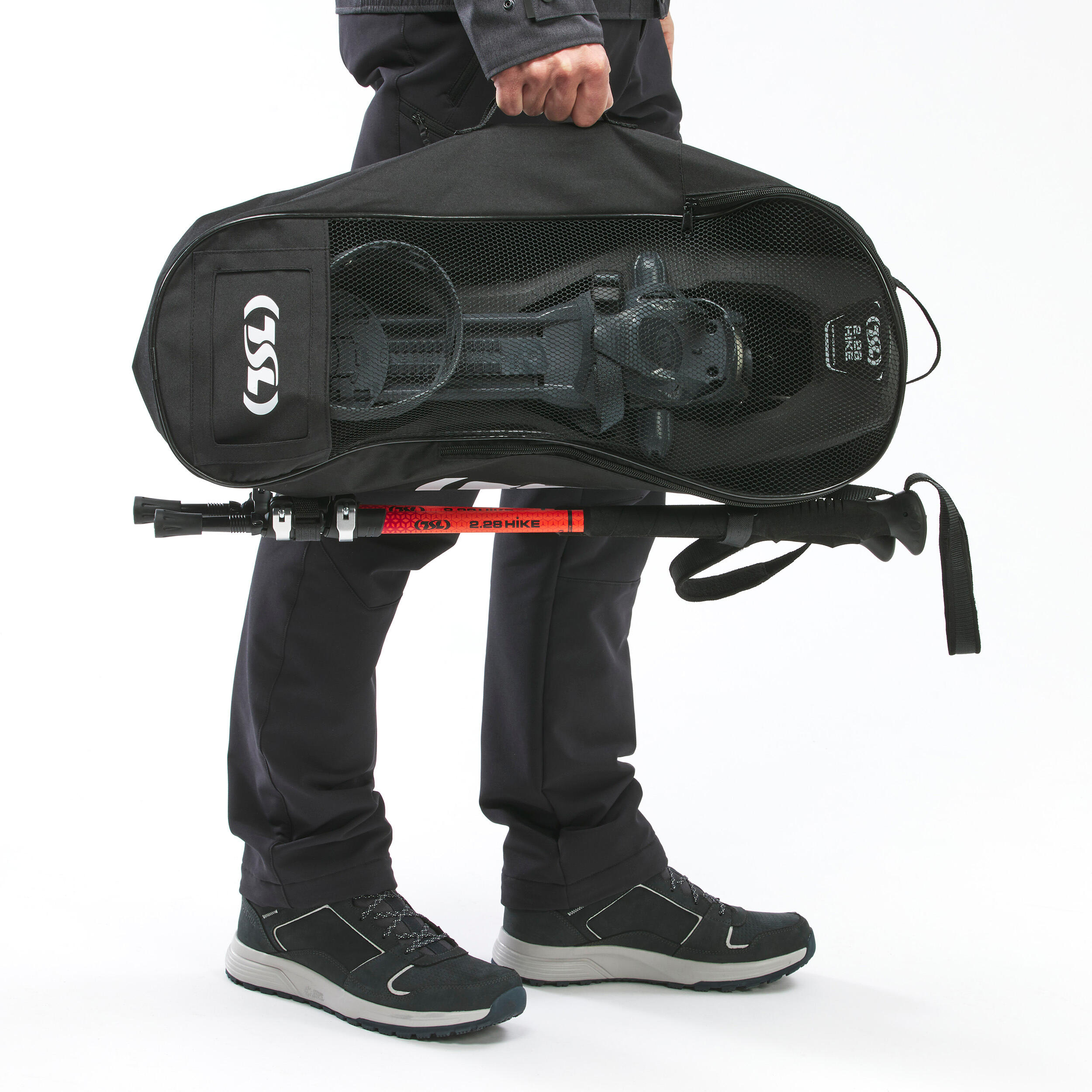PACK Raquettes à neige grands tamis - TSL 2.28 HIKE noir - et bâtons HIKE alu 3 8/8