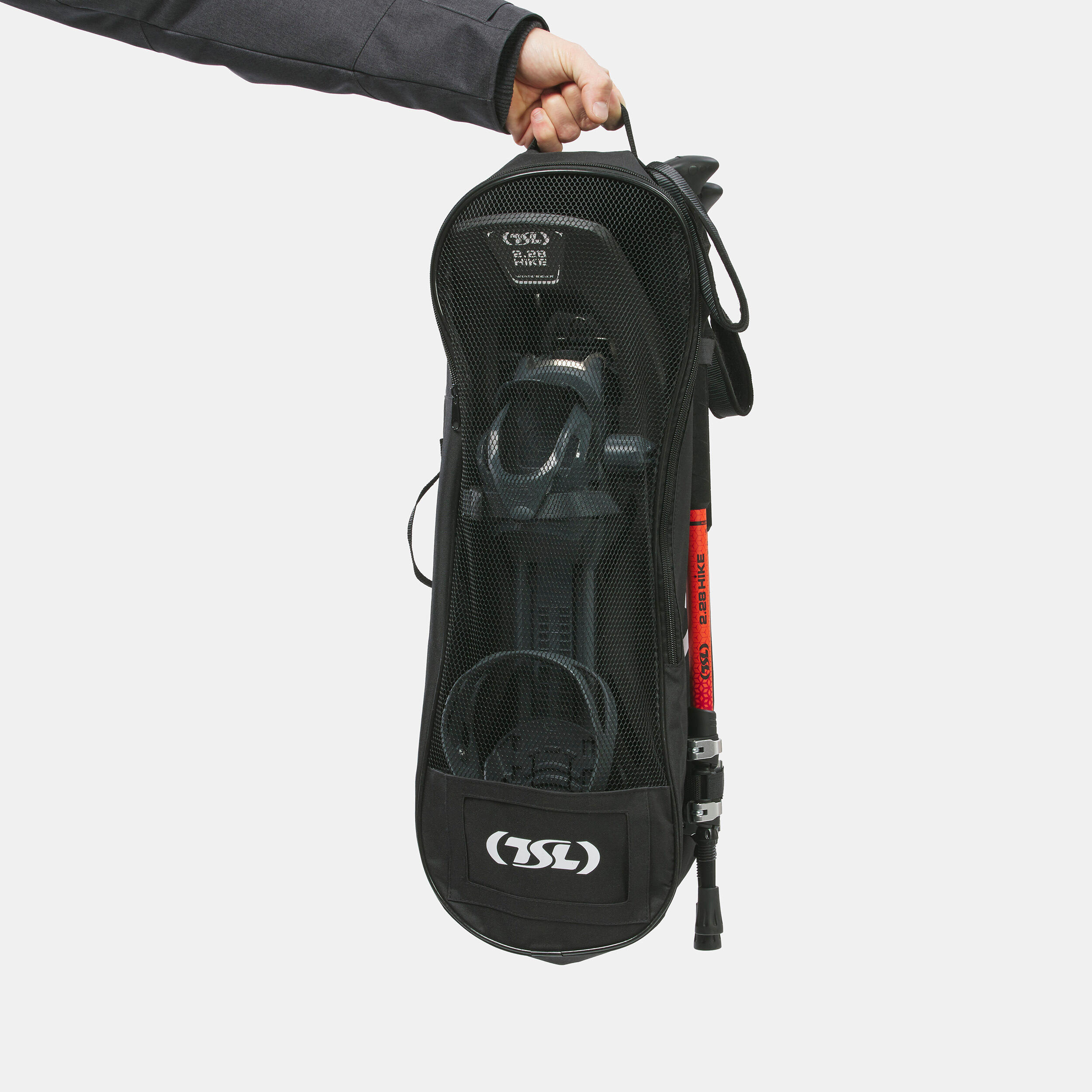 PACK Raquettes à neige grands tamis - TSL 2.28 HIKE noir - et bâtons HIKE alu 3 7/8