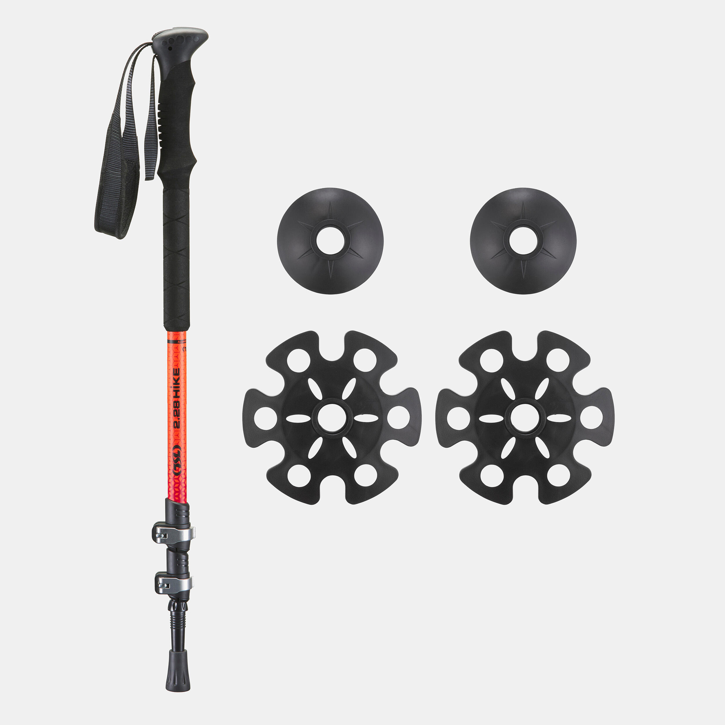 PACK Raquettes à neige grands tamis - TSL 2.28 HIKE noir - et bâtons HIKE alu 3 4/8