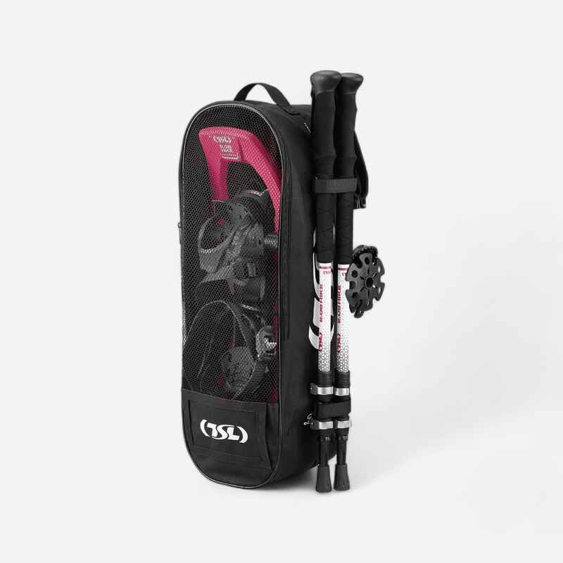 Schneeschuhe TSL 2.08 Hike kleiner Rahmen rosa und Alu-Stöcke 3