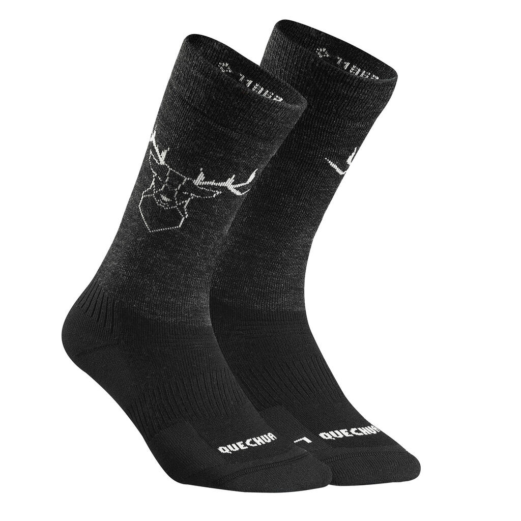 Wandersocken Damen/Herren warm halbhoch 2er-Pack - SH500 