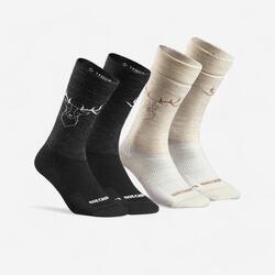 Calcetines térmicos de montaña y nieve 2 pares adulto quechua sh500 u-warm