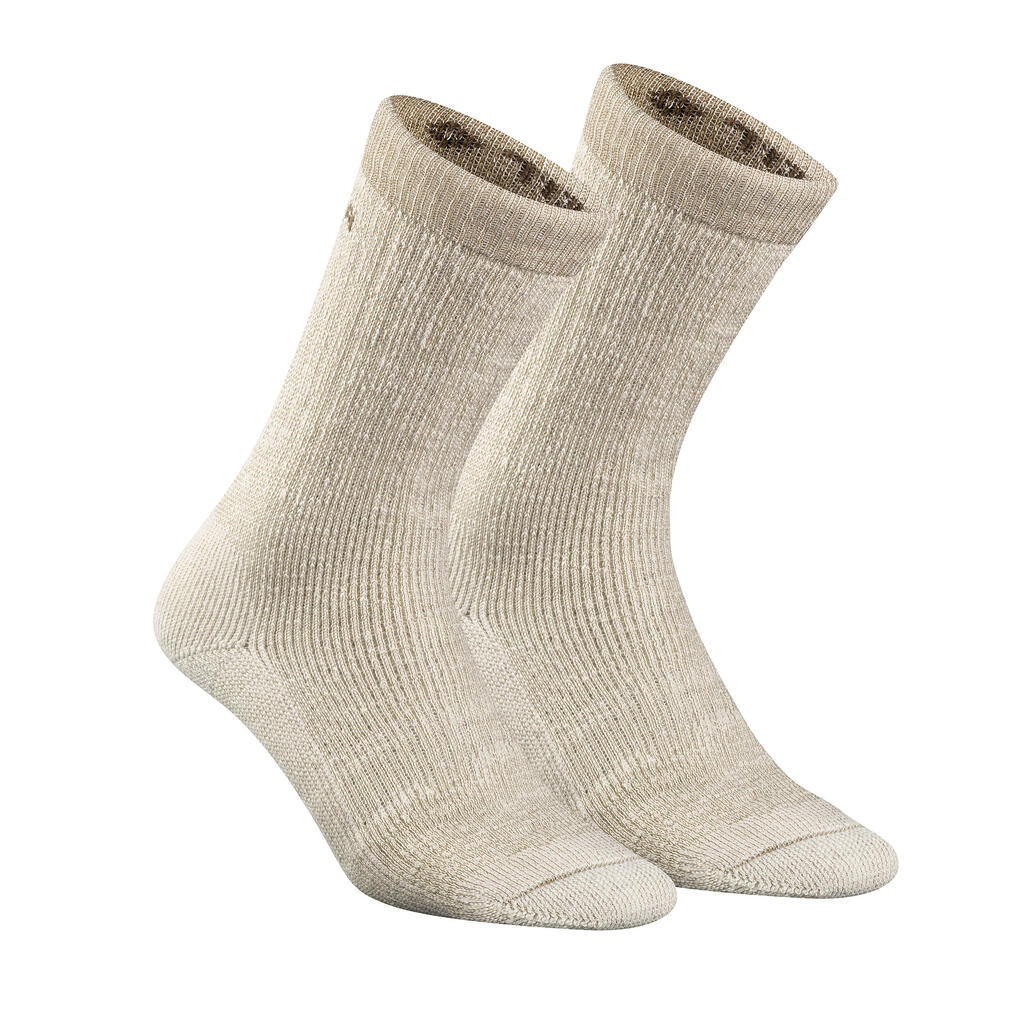 Warm Hiking  Socks SH100 U Warm 2 Pairs