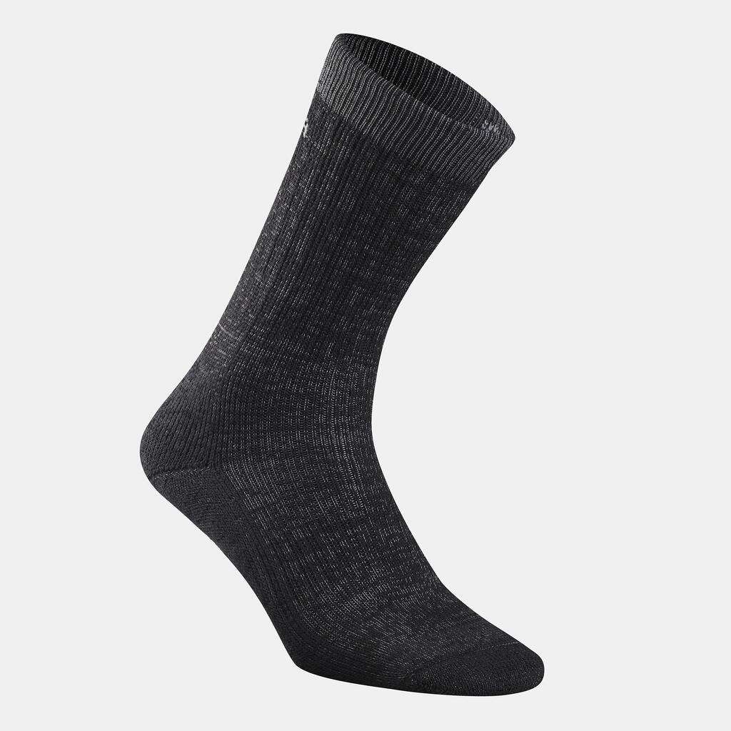 Turistické hrejivé ponožky SH100 U Warm polovysoké 2 páry