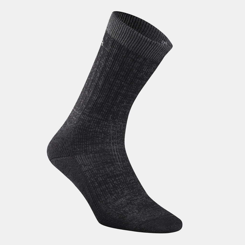 Wandersocken Merinowolle Winterwandern - SH100 Ultra-Warm halbhoch - 2 Paar