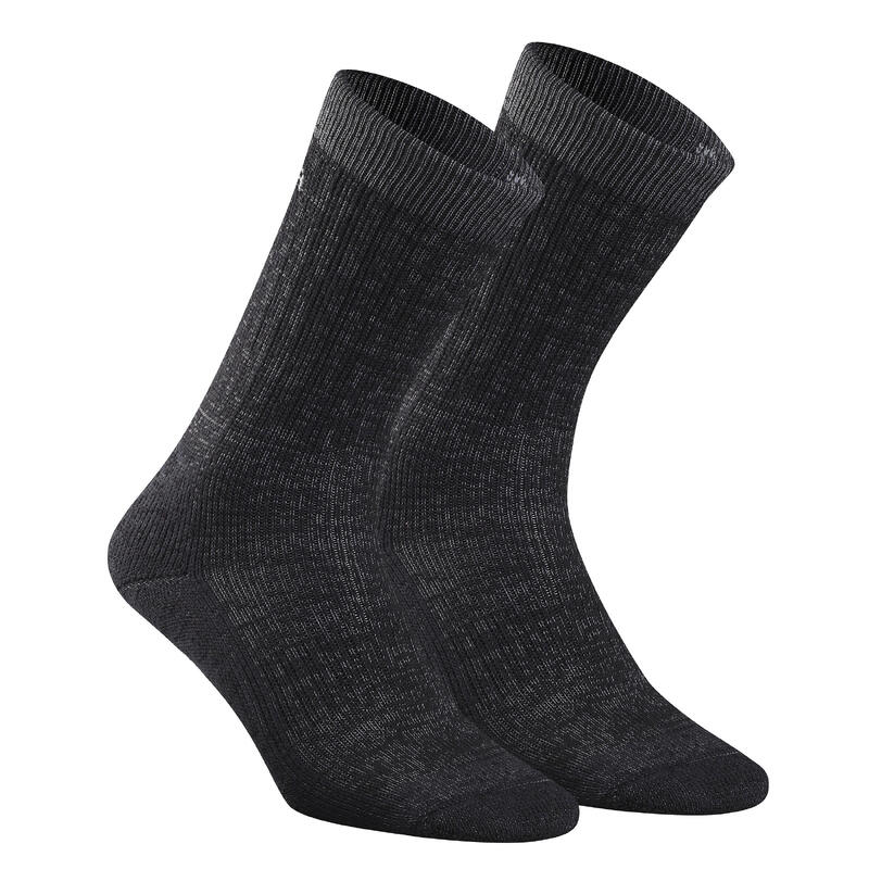 QUECHUA Yetişkin Outdoor Uzun / Termal Çorap - Siyah - 2 Çift - SH900 Mid QUECHUA Yetişkin Outdoor Uzun / Termal Çorap - Siyah - 2 Çift - SH900 Mid