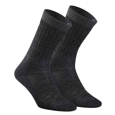 Men Merino Wool Hiking Socks -Lightweight-6 Pairs Pack Black