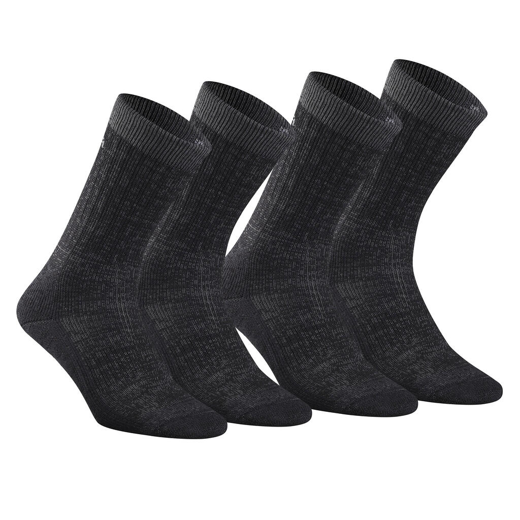 Warm Hiking  Socks SH100 U Warm 2 Pairs