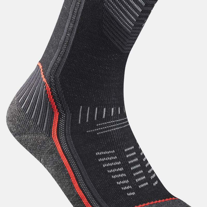 Chaussettes de randonnée chaudes, SH900 Mountain Mid gris
