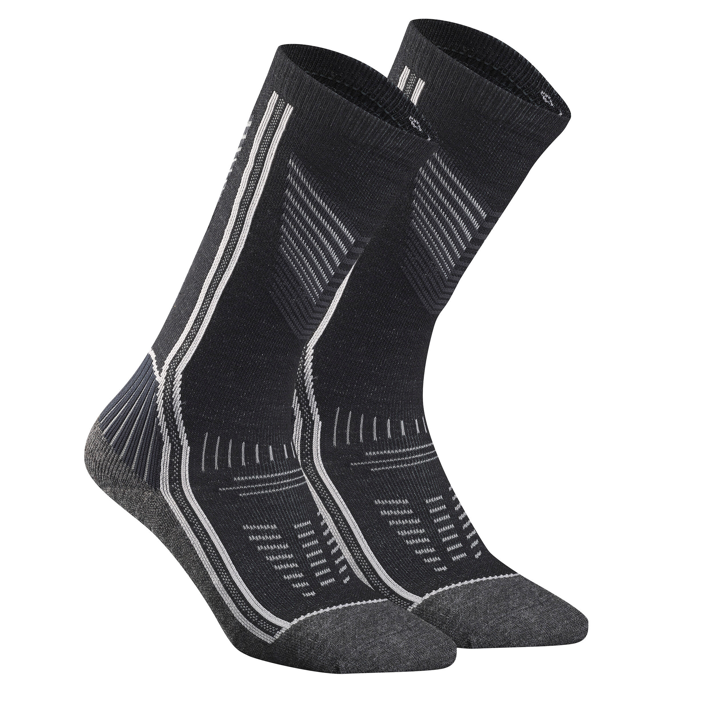 2 paires de chaussettes de randonnée – SH 900 Mid noir - QUECHUA