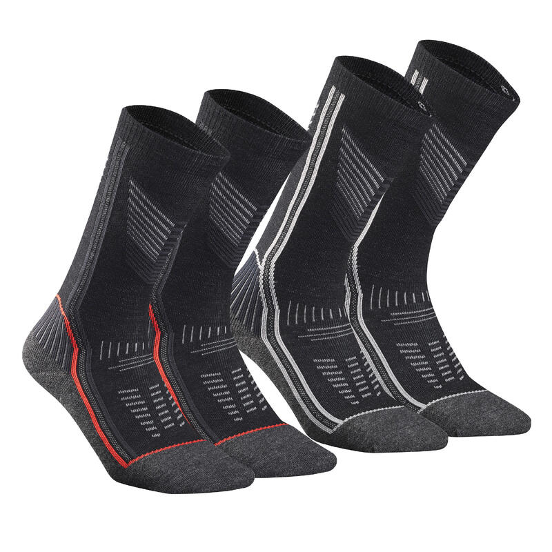Calcetines térmicos de montaña y nieve 2 pares lana merino Quechua SH920 X-Warm