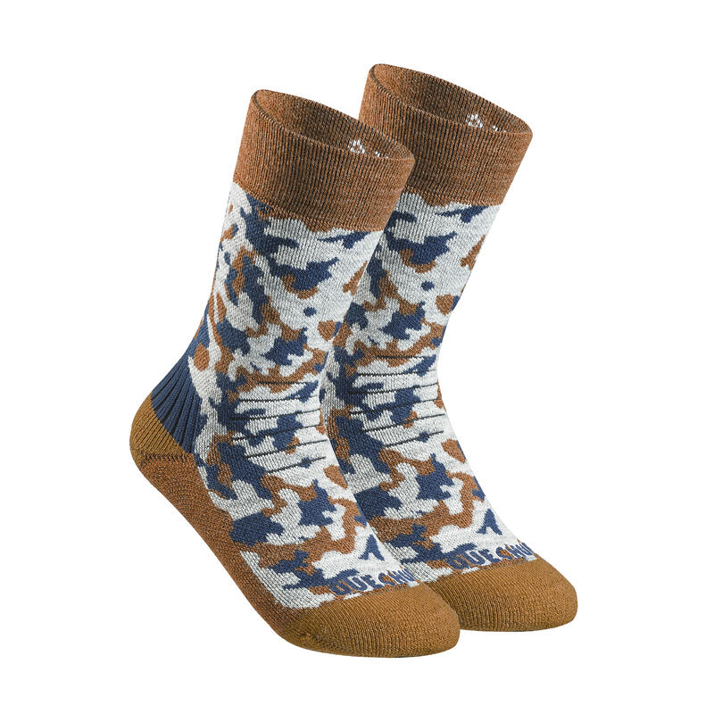 Chaussettes chaudes de randonnée - SH100 MID - enfant X2 paires