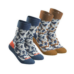 Calcetines térmicos de montaña y nieve 2 pares niños quechua sh100 warm