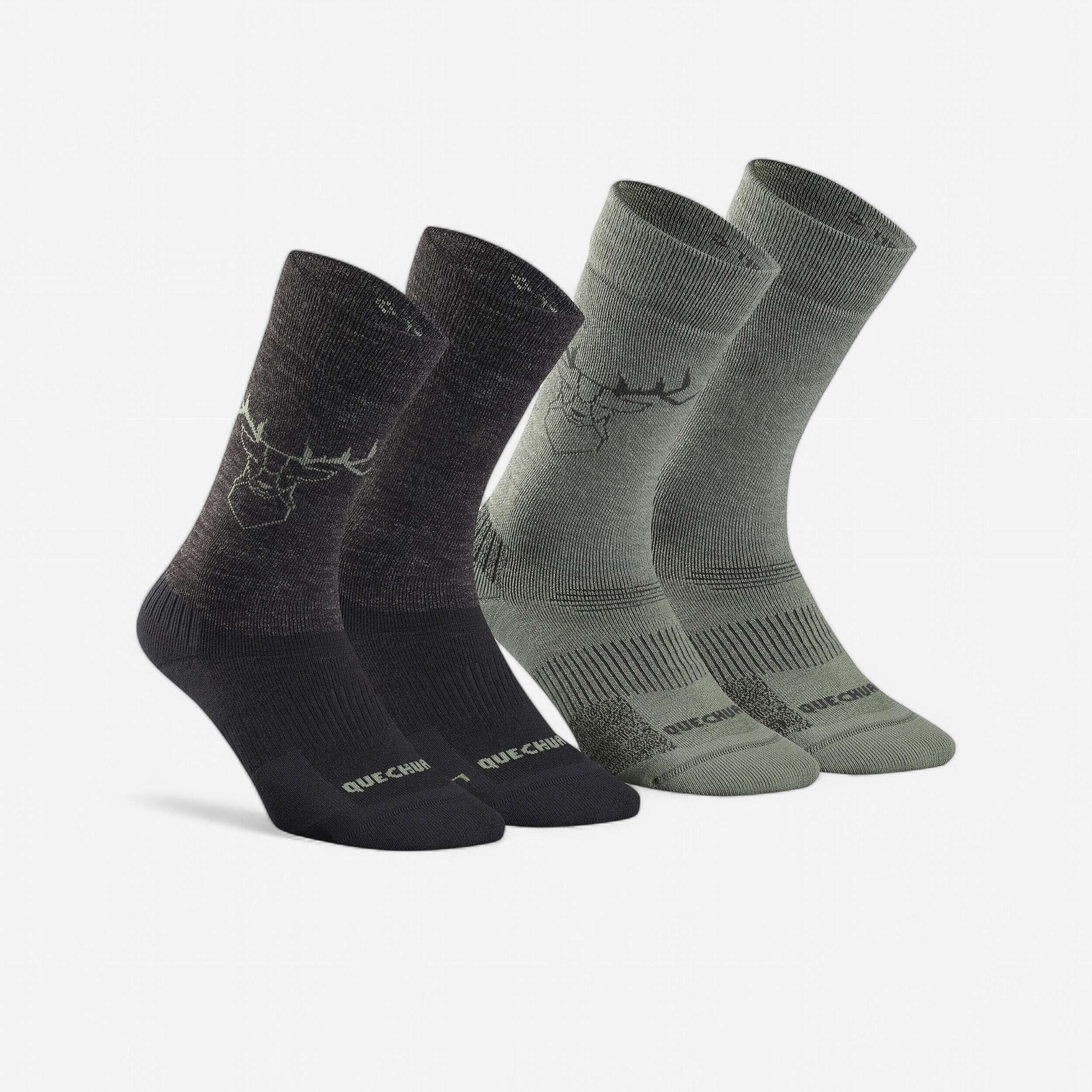 Warm  Hiking Socks - SH500 ULTRA-WARM MID - 2 Pairs 1/7