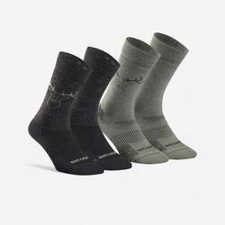 Calcetines térmicos de montaña y nieve 2 pares adulto quechua sh500 u-warm