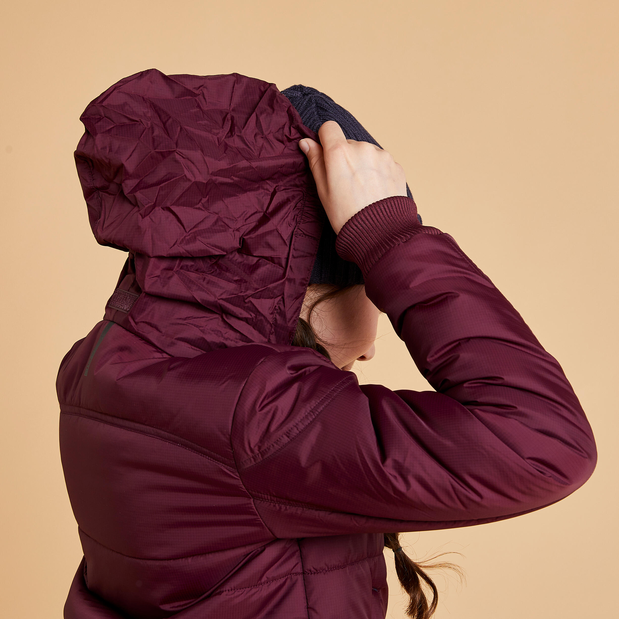 Children's warm riding jacket - 500 burgundy