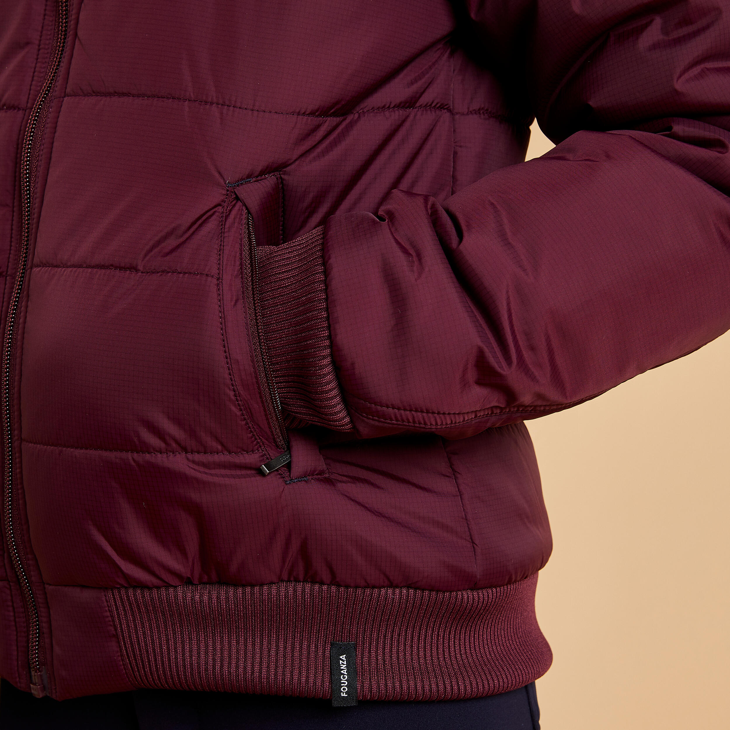 Children's warm riding jacket - 500 burgundy