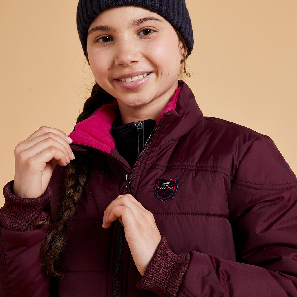 Winter-Reitjacke 500 Kinder bordeaux