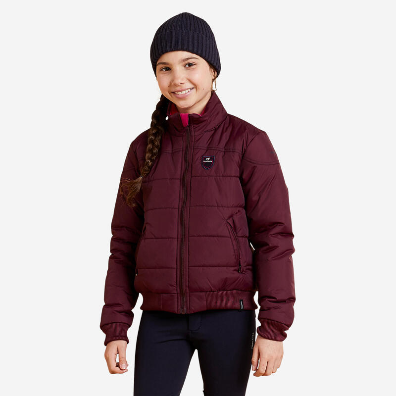 Winter-Reitjacke 500 Kinder bordeaux