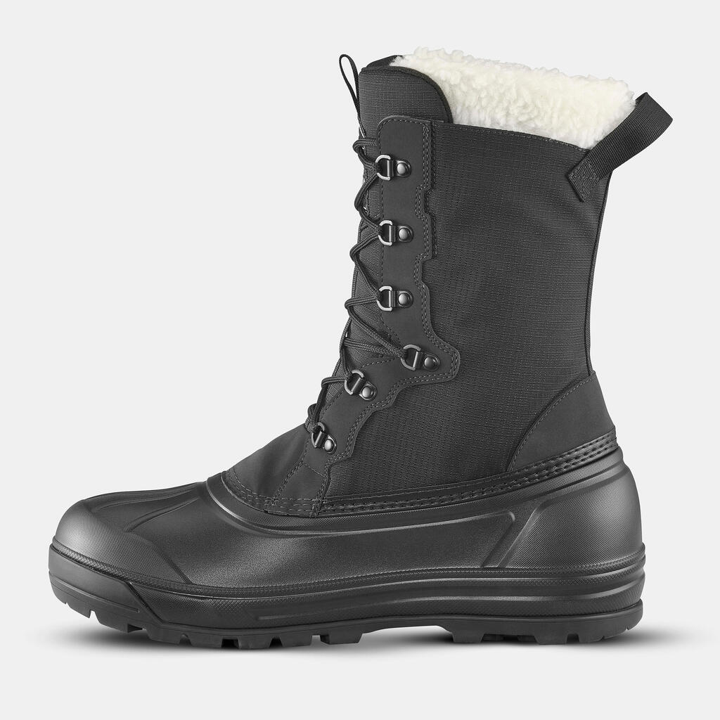 Schneestiefel Herren Schnürung warm wasserdicht Winterwandern - SH900 schwarz