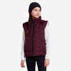 Kids' Warm Sleeveless Horse Riding Padded Jacket 500 - Burgundy