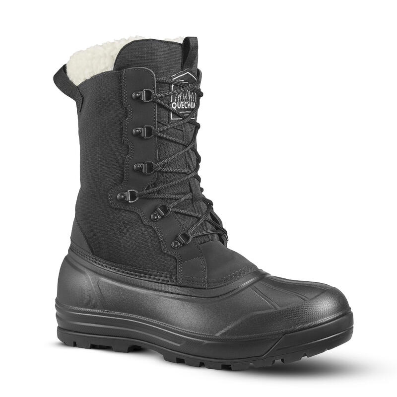 MEN’S WARM AND WATERPROOF LACEUP SNOW HIKING BOOTS SH500 UWARM