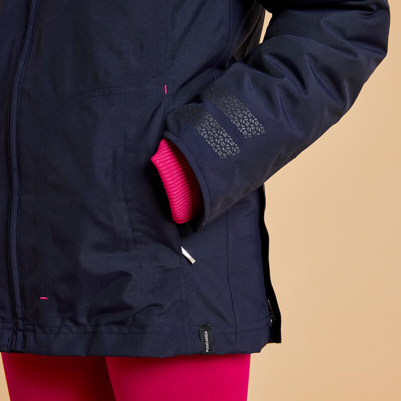 Jachetă Parka Impermeabilă Călduroasă 500 WARM bleumarin/ roz Copii