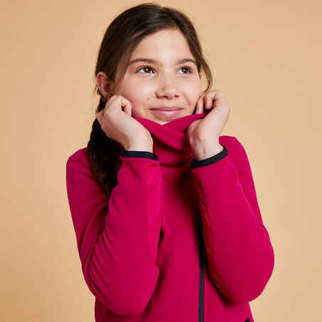 Vaikiškas flisinis jojimo džemperis „100“, rožinis