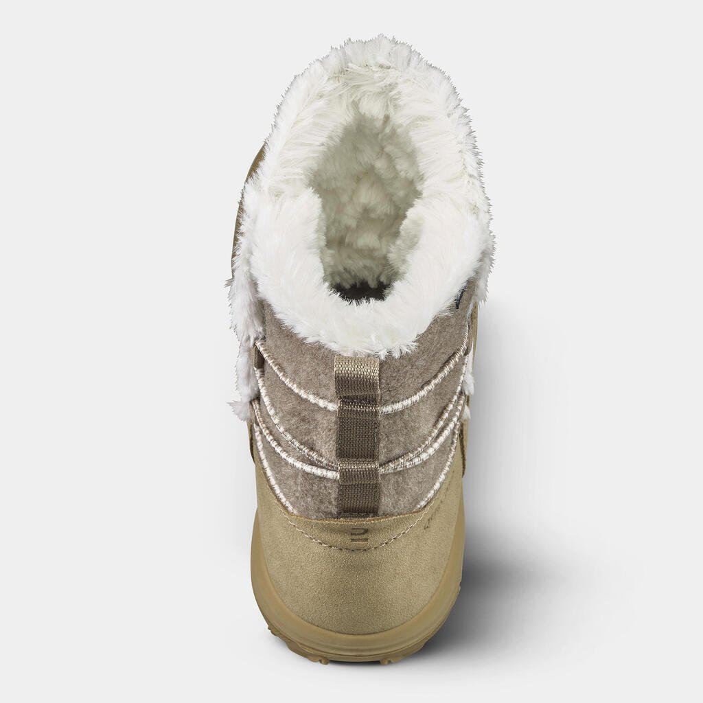 Schneestiefel Damen Leder warm wasserdicht Winterwandern - SH500 grün