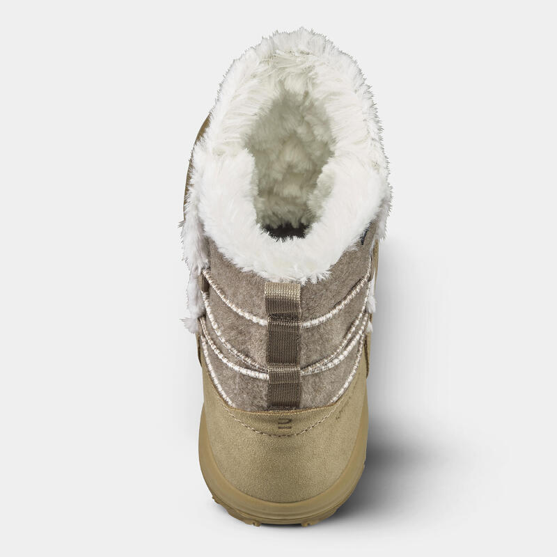 Botas nieve cálidas impermeables de senderismo - SH500 piel - Mujer