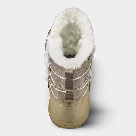 Γυναικείες ζεστές, αδιάβροχες μπότες για πεζοπορία στο χιόνι - SH500 δέρμα