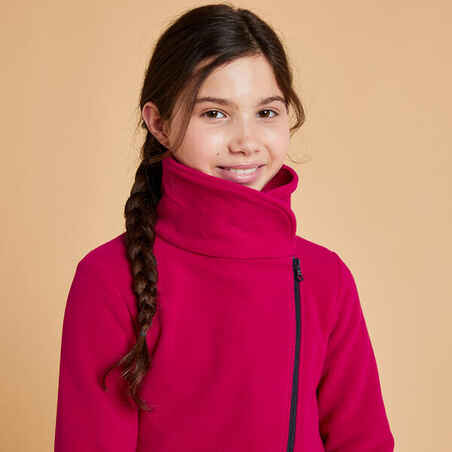 Vaikiškas flisinis jojimo džemperis „100“, rožinis