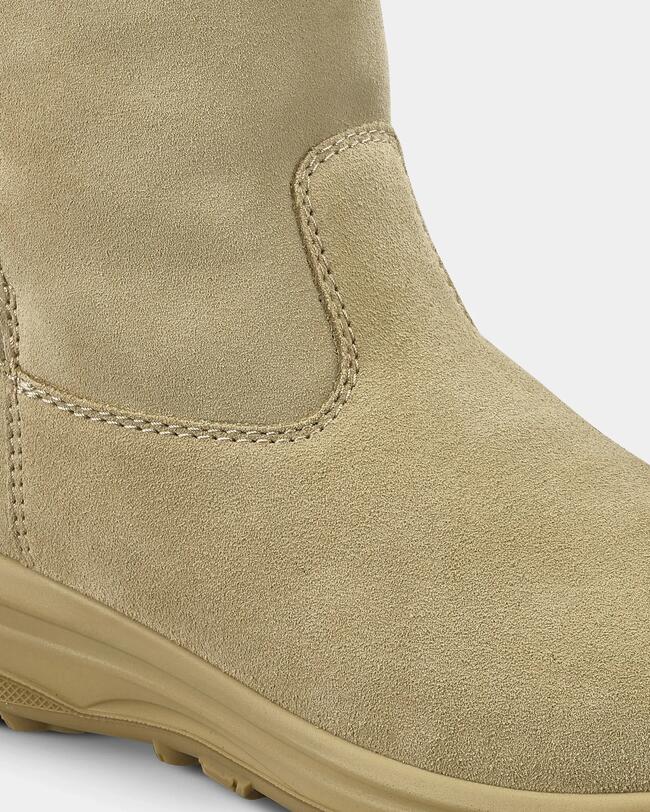 Wanderschuhe Damen Leder halbhoch warm - SH500 beige 