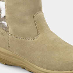 Women's warm waterproof snow hiking boots - SH500 leather