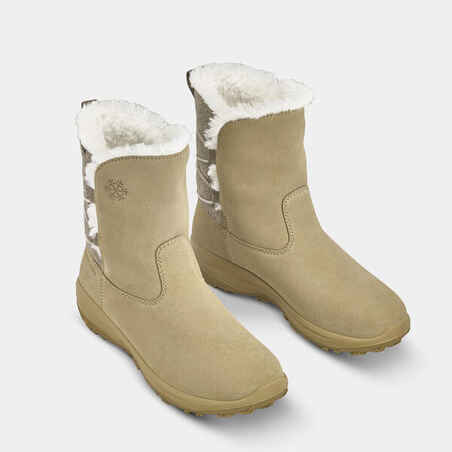 Moteriški šilti neperšlampami odiniai sniego žygių batai „SH500“, smėlio spalvos