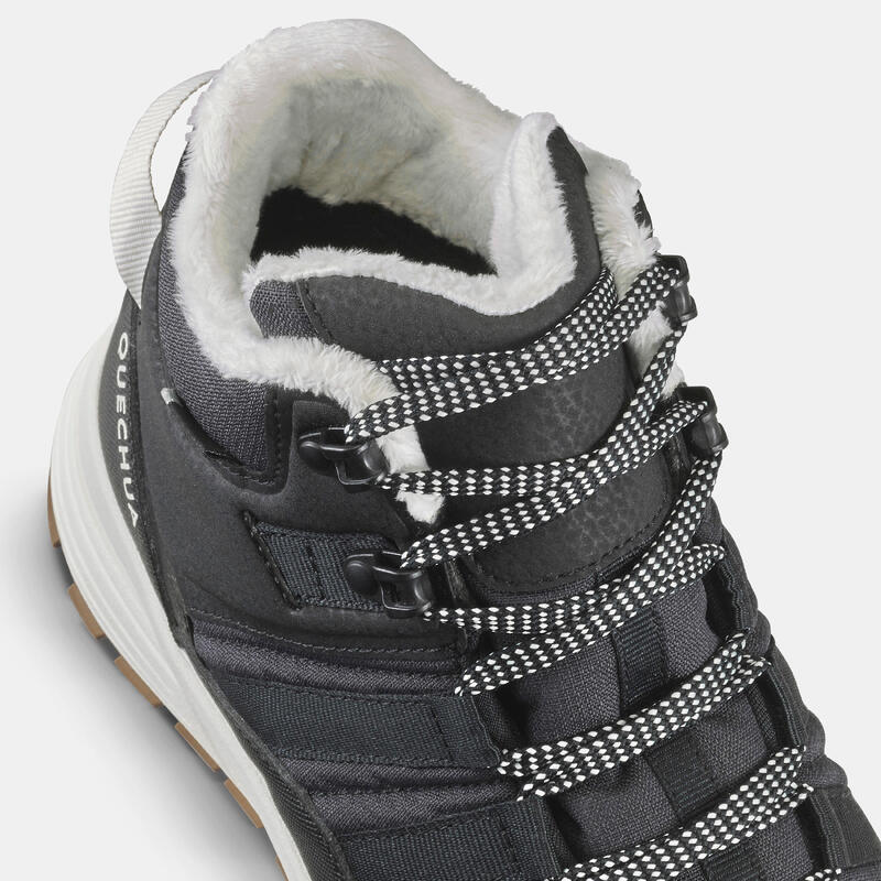 Chaussures de randonnée chaudes et imperméables femme, NH500 Mid noir
