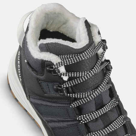 Women’s warm waterproof snow hiking boots NH500 Mid - Black