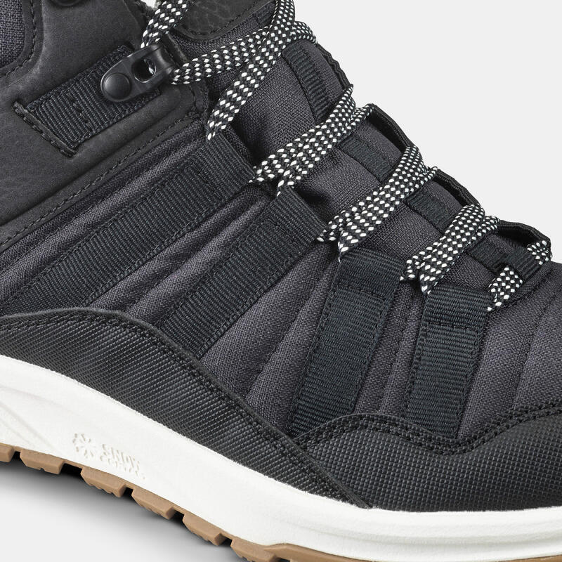 Chaussures de randonnée chaudes et imperméables femme, NH500 Mid noir