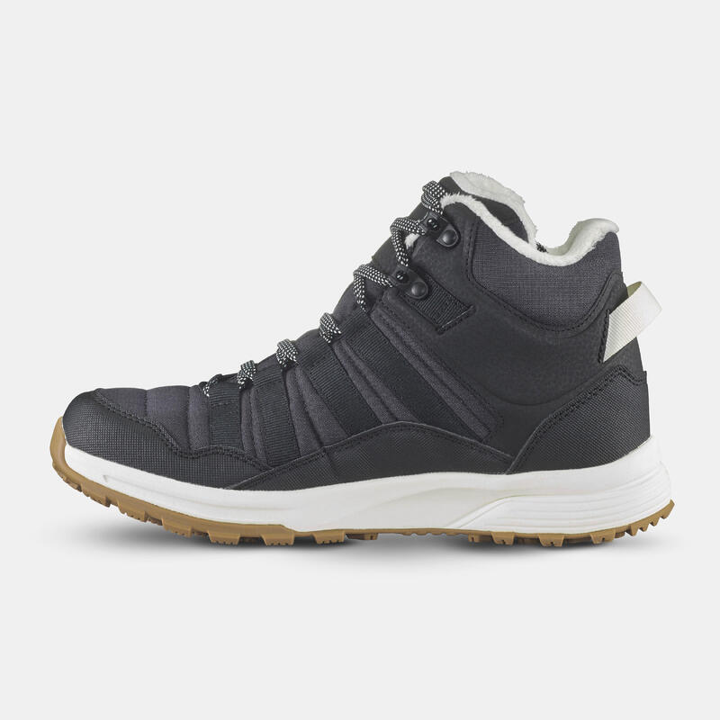 Chaussures de randonnée chaudes et imperméables femme, NH500 Mid noir