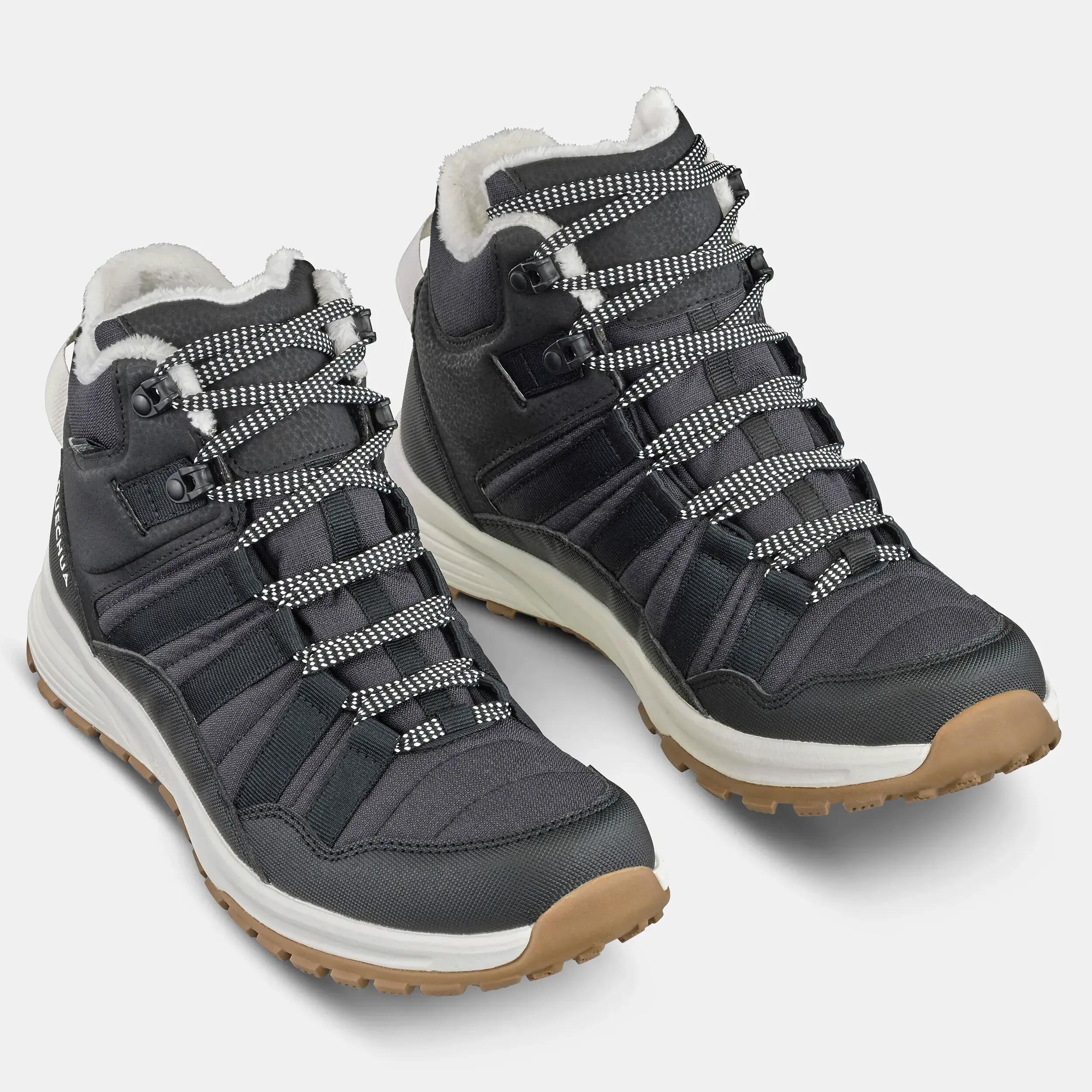 Women’s Warm and Waterproof Hiking Boots, NH500 - Black -  4