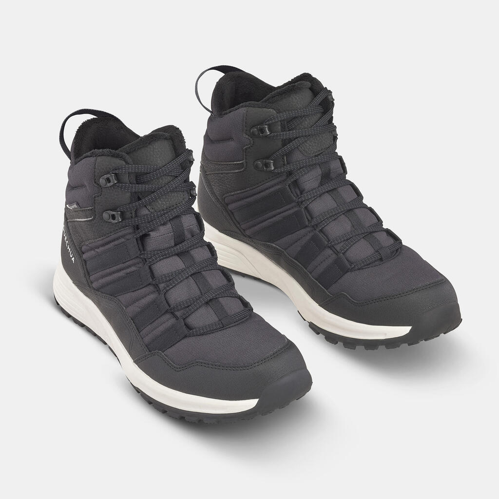 Chaussures de randonnée chaudes et imperméables homme, NH500 Mid noir
