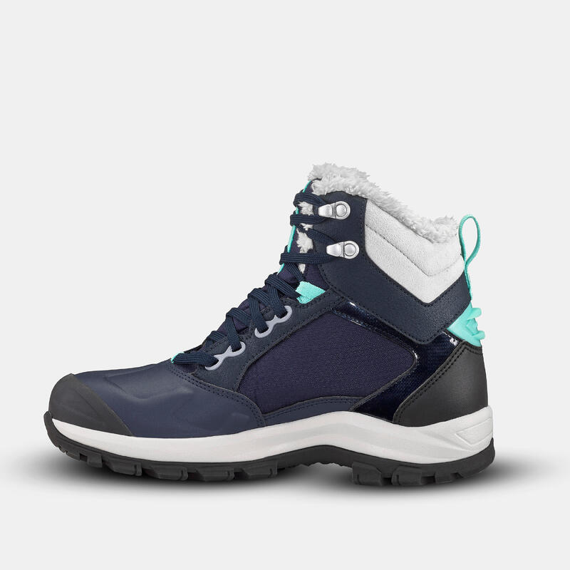 Scarpe trekking donna SH500 MOUNTAIN MID impermeabili azzurre