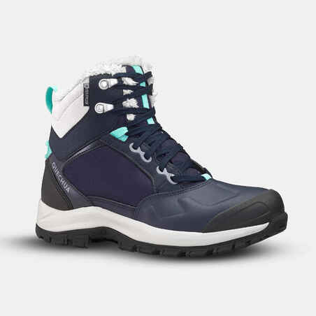 Cipele za planinarenje SH500 vodootporne tople ženske plave