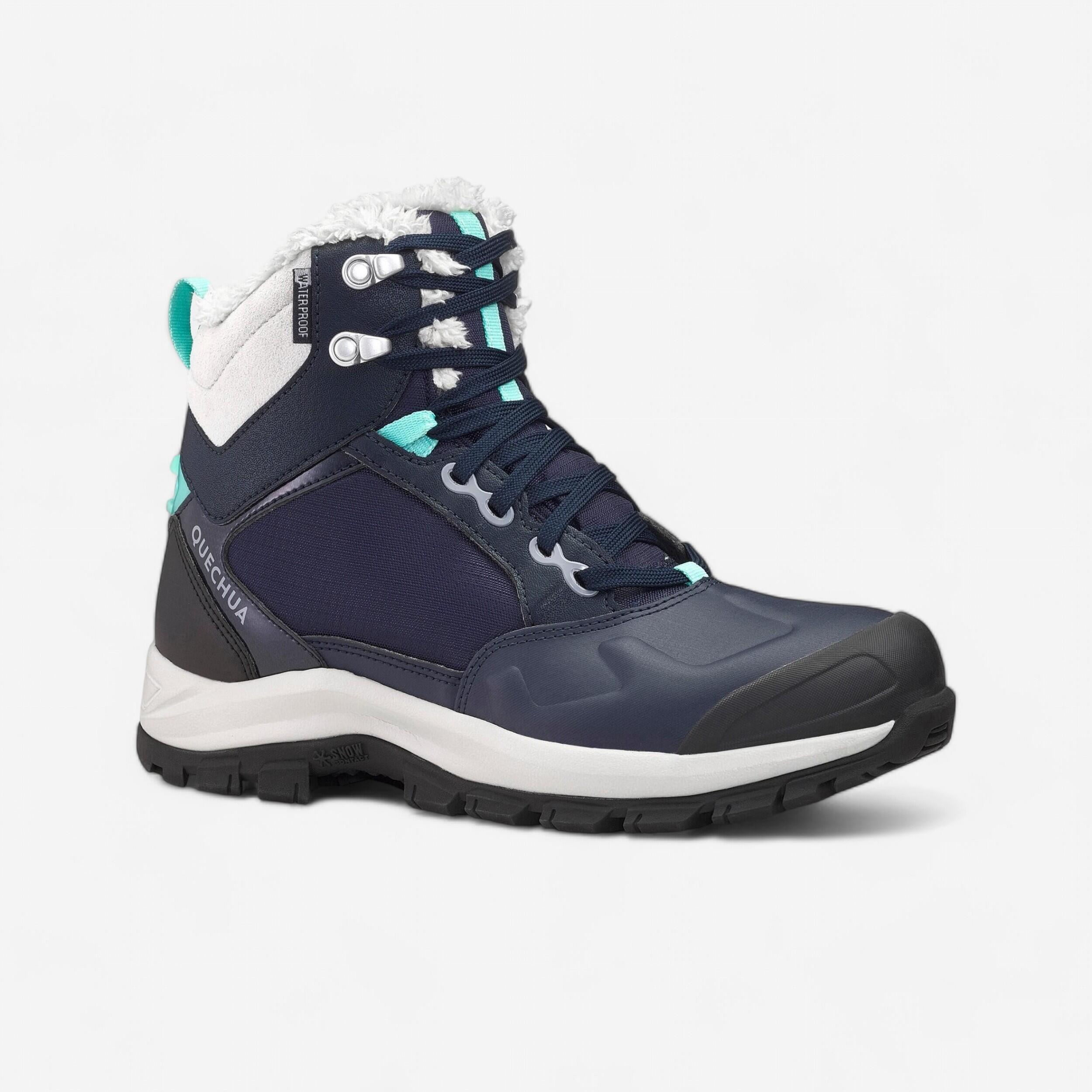 Scarpe trekking donna SH500 MOUNTAIN MID impermeabili nere QUECHUA Decathlon